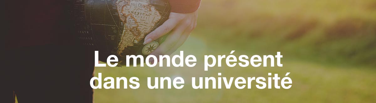 Le monde présent dans une université